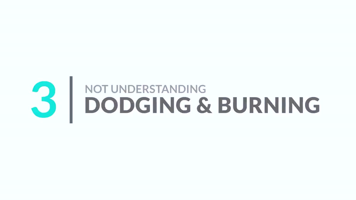 Dodging and burning applied to flatten competing tones in portrait