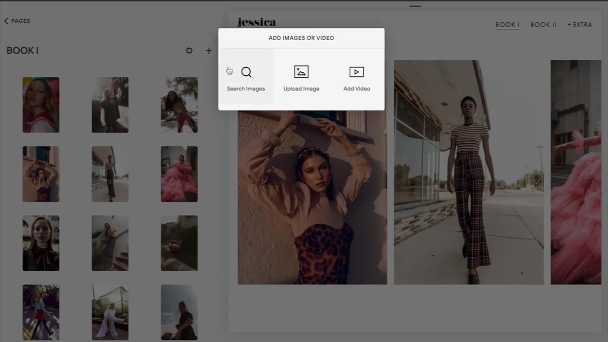 Clicking the plus icon to upload new photos directly from desktop