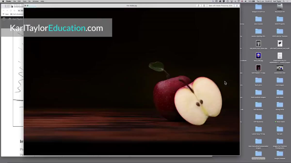 Instructor explaining the toothpick solution for propping an apple