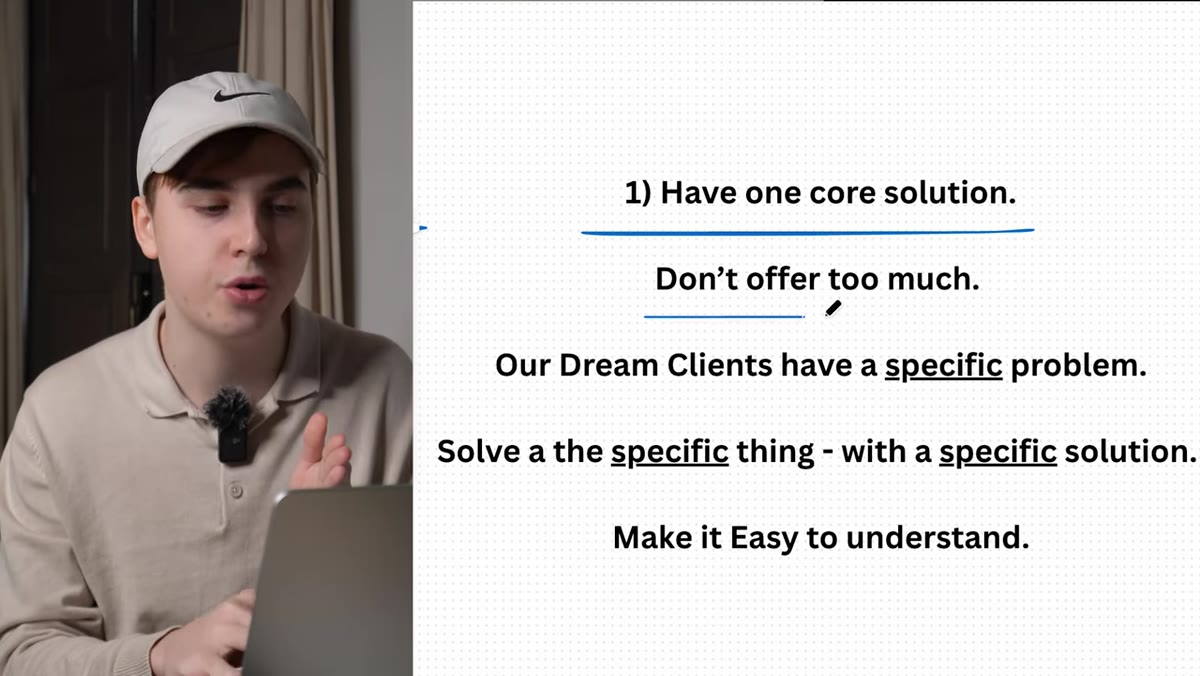 Presenter gesturing while explaining the danger of too many deliverables