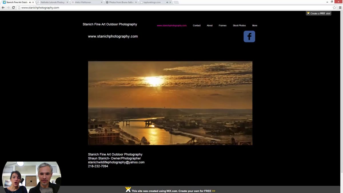 Tony noting that contact info is visible directly on the homepage